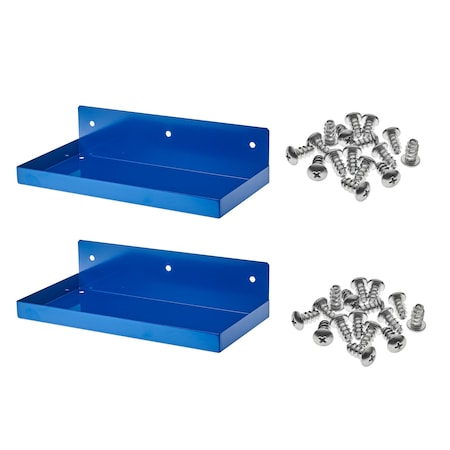 Triton Products 12 In. W x 6 In. D Blue Epoxy Coated Steel Shelf for 1/8 In. and 1/4 In. Pegboard, PK2 76126-2